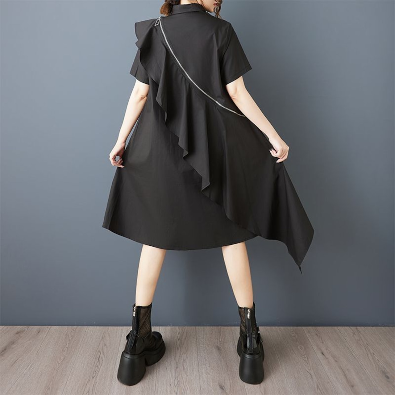 アシンメトリー ライン切り替え ワンピース 30180