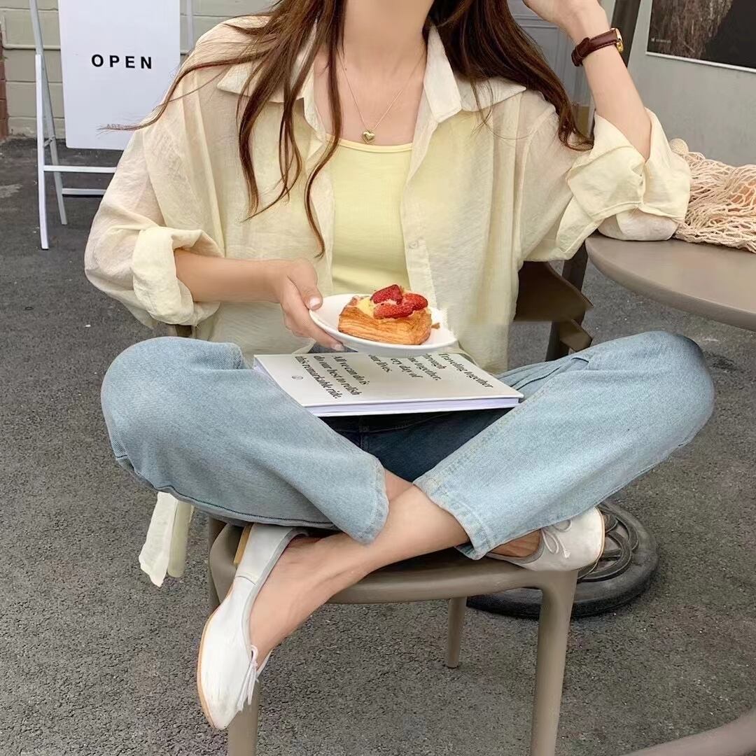 シアーシャツ＋キャミソールセット  AJ2205-686