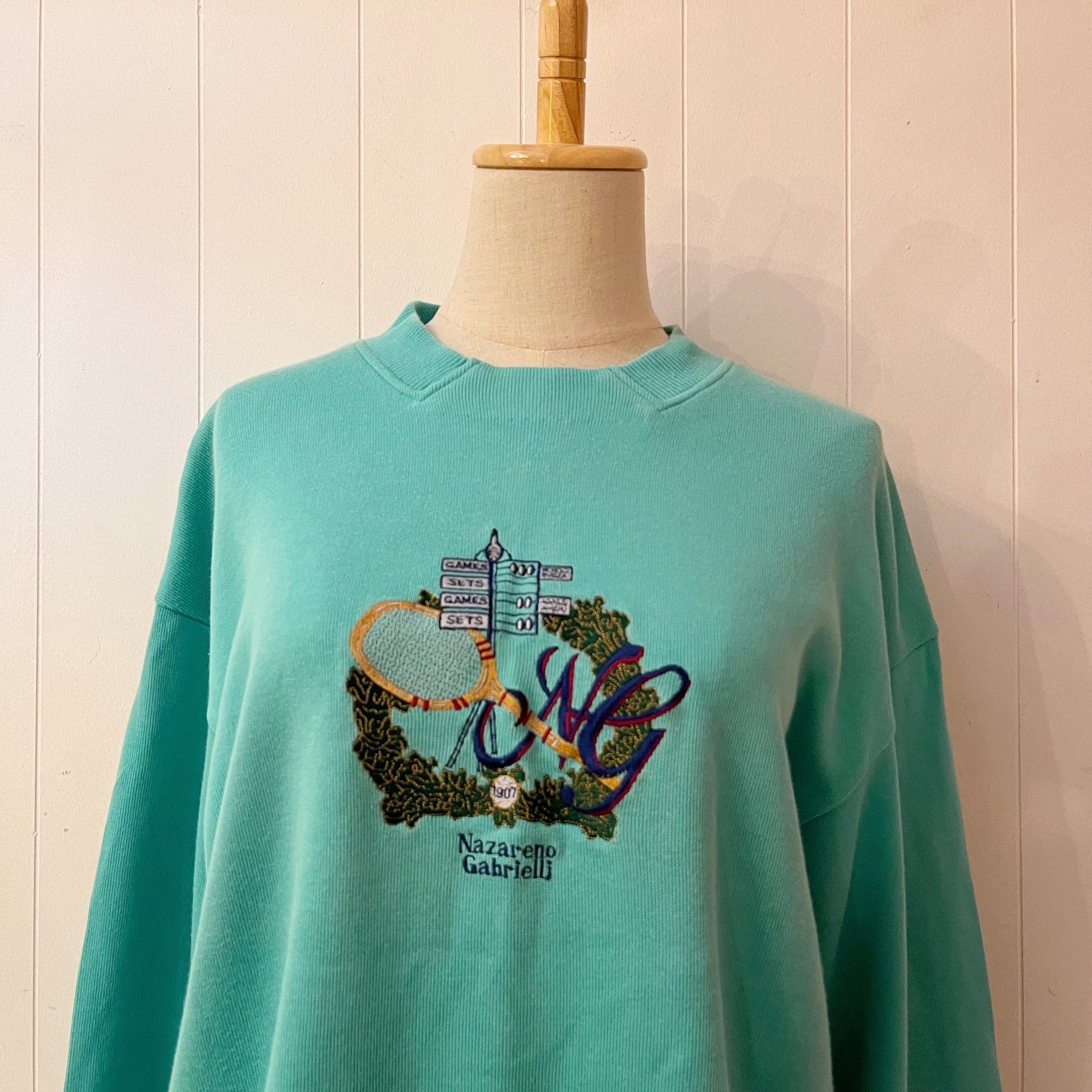 racket embroidery green sweat