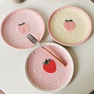 【PLATE】韓国風亀裂デザイン果物プレート 全3色