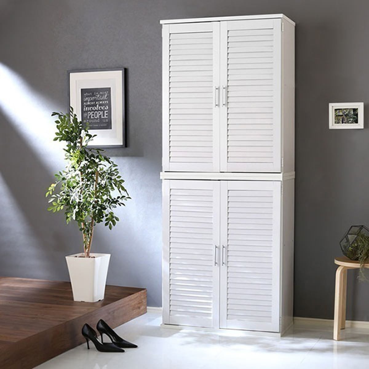 ルーバー シューズボックス 2個組 75cm幅 Dion-ディオン-ルーバー 下駄箱 靴箱 玄関収納 75cm幅