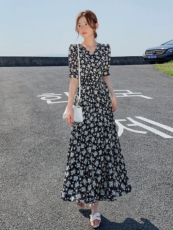 vm ヴーム　パラスパレス　フレアワンピース　ロングワンピース 花柄ロングフレアワンピース D1339 | udresser