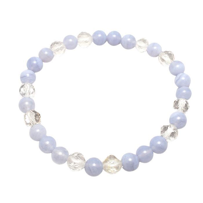 心を穏やかにするお守り パワーストーン ブレスレット ブルーレース アゲート クリスタル 水晶 天然石 パワーストーン ブレス レディース メンズ プレゼント 開運ブレス ギフト グッズ 誕生日プレゼント アクセサリー