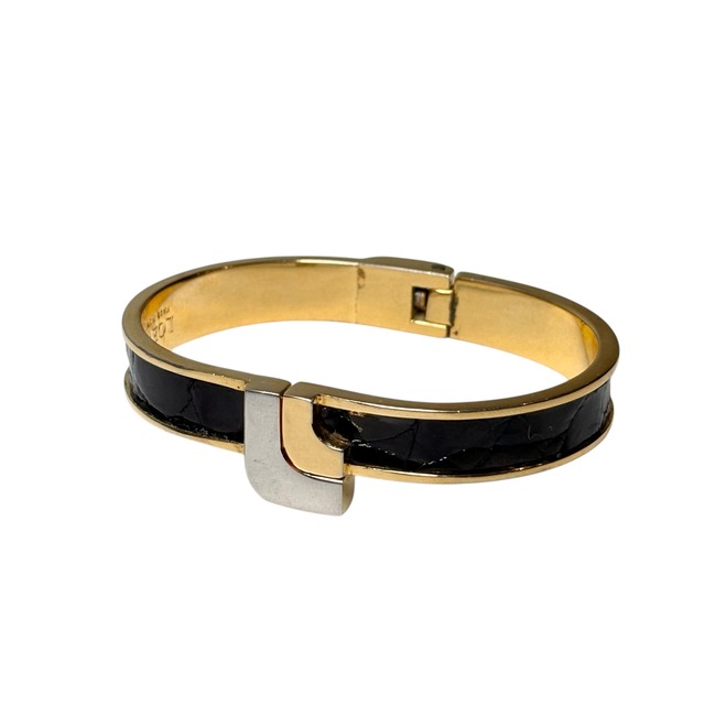 vintage LOEWE metal × leather bracelet