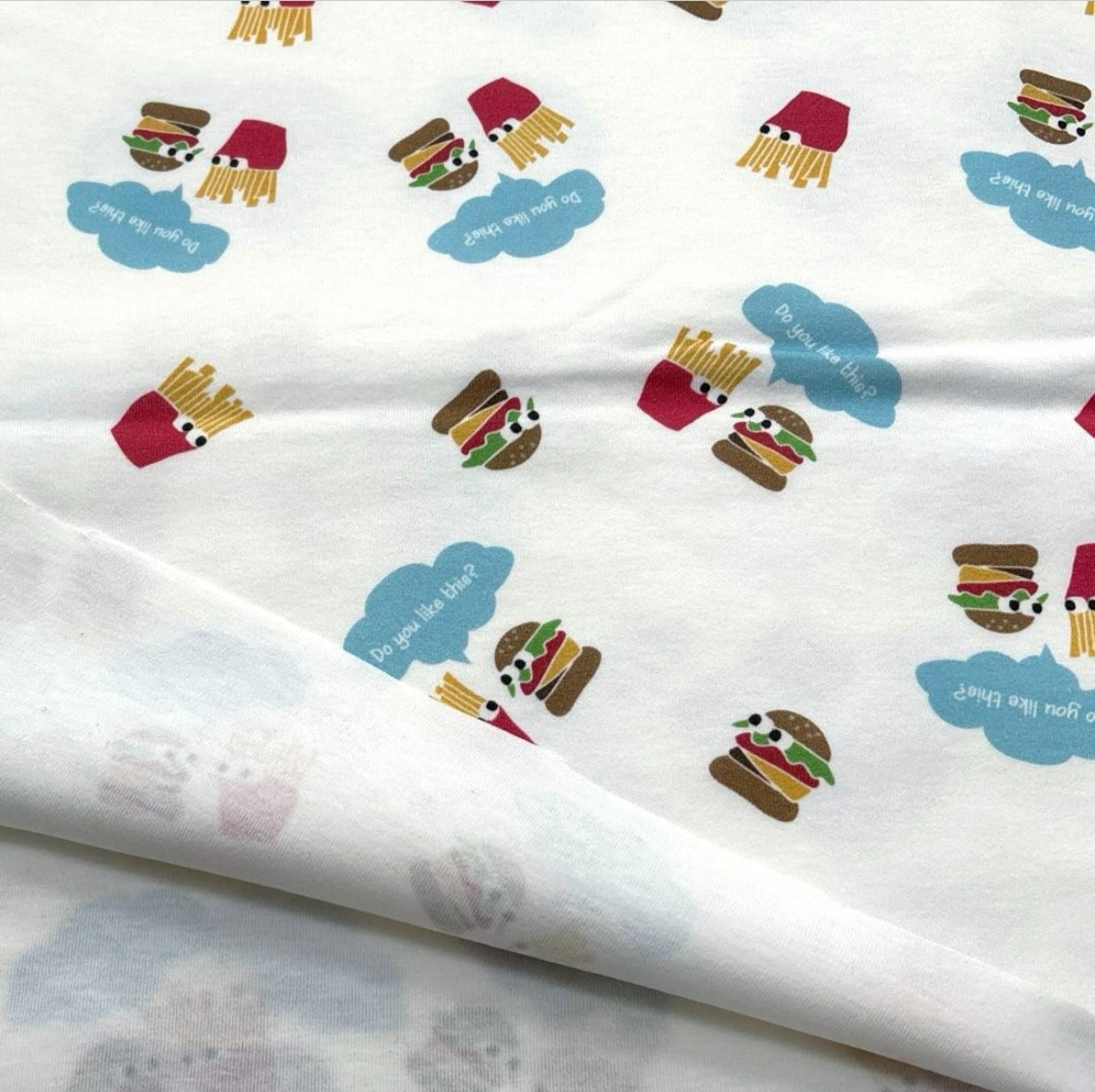 ★TB990◆1.2m◆ラスト1点！◆綿100%スムースニット生地◆マレファブ◆ポテトハンバーガー