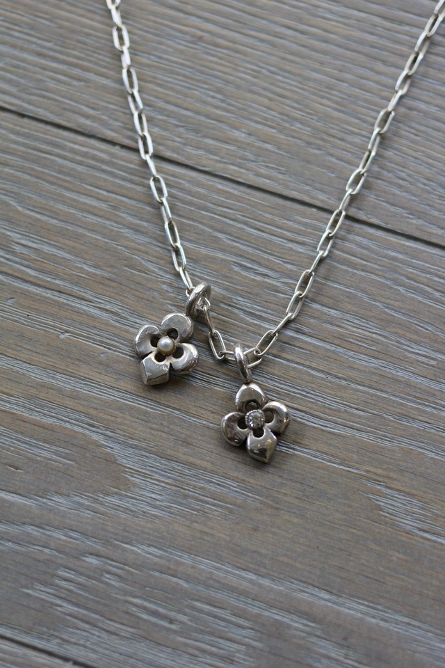 Flower Cross Necklace (Pearl or Zirconia)