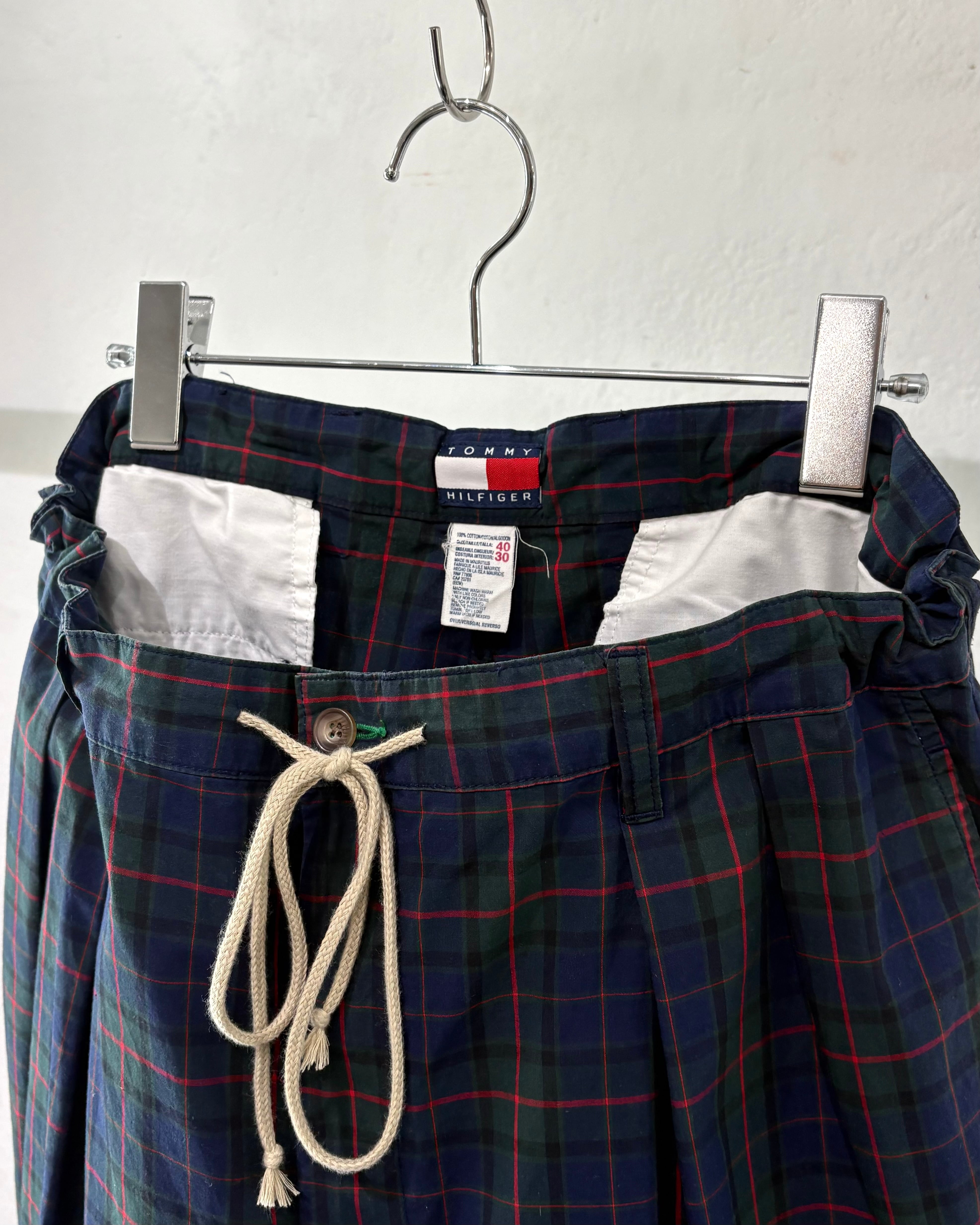 90s~ TOMMY HILFIGER "Tartan Check" 2tac Cotton Easy Pants