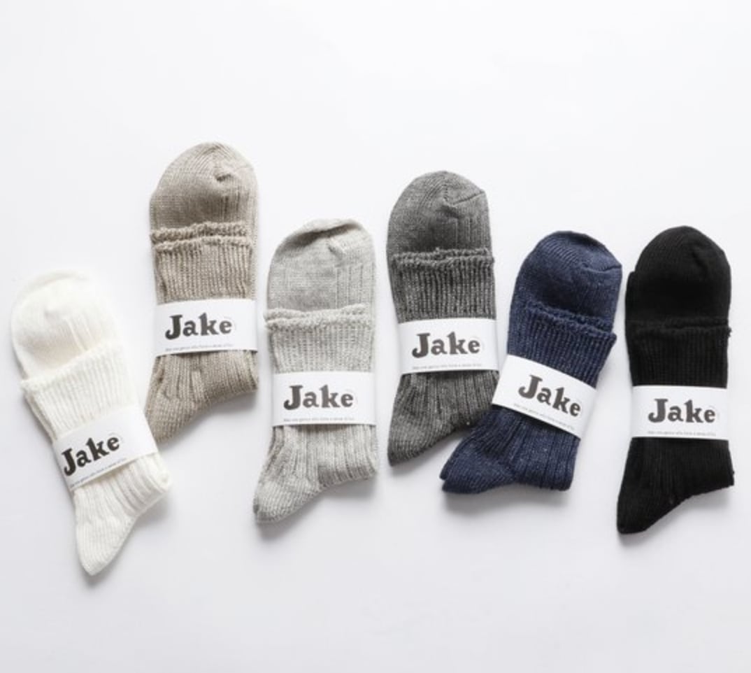 Jake(ジェイク) / 0021 MEN'S ソックス / ホワイト・サンドベージュ / 25cm~27cm