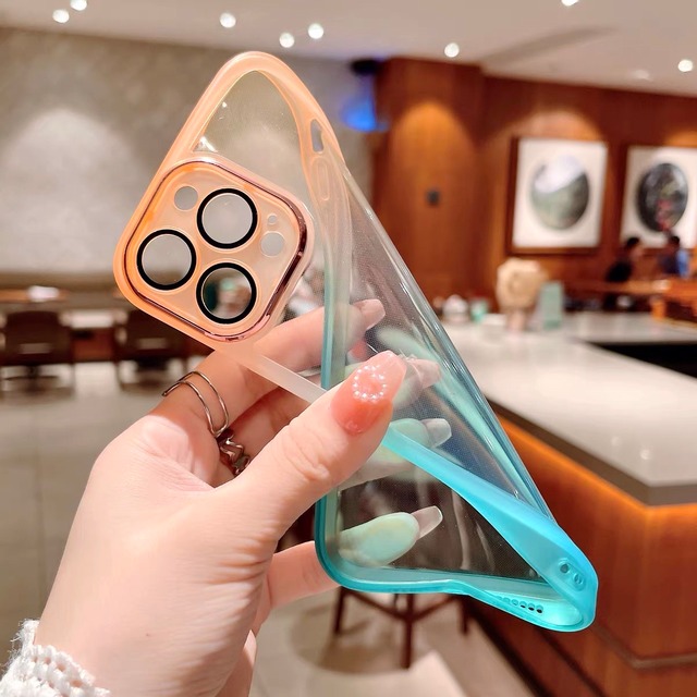 iPhoneケース iPhone13 iPhone12 クリアケース グラデーション バイカラー 夏 かわいい スマホケース おしゃれ 韓国 2248