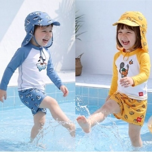 【Snillo Stitch】ベビーキッズ 帽子付ラッシュガード S90~XL120