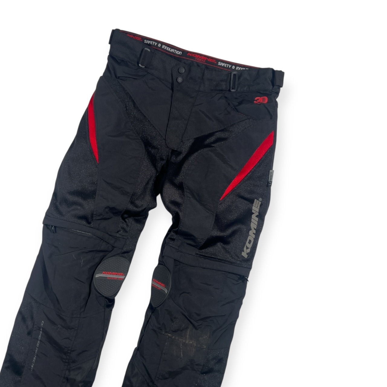 KOMINE コミネ 腰プロテクター入り メッシュ ライディング メッシュ 3Dパンツ サイズ L/ライダース/ブラック/バイク/バイカー