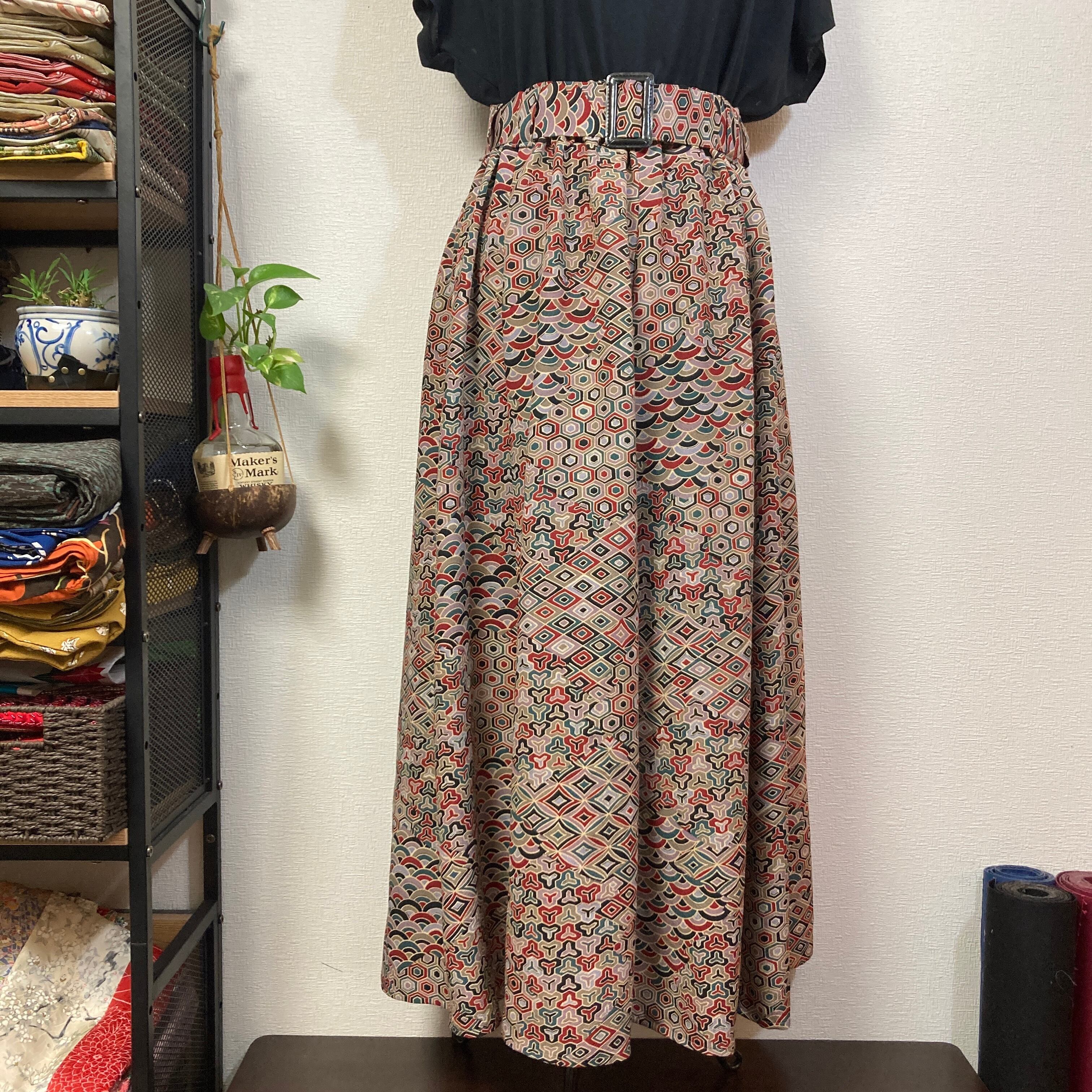 着物リメイクギャザーロングスカート - kimono elastic waist skirt | konote-コノテ- powered by BASE 着物リメイクギャザーロングスカート - kimono elastic waist skirt | konote-コノテ- powered by BASE