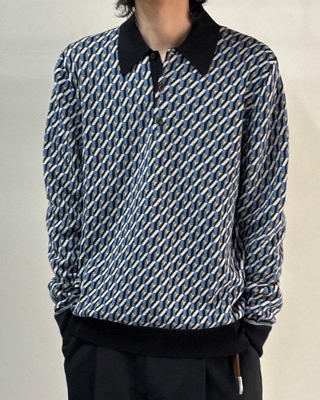 【2019SS/PRADA】all-over pattern knit polo
