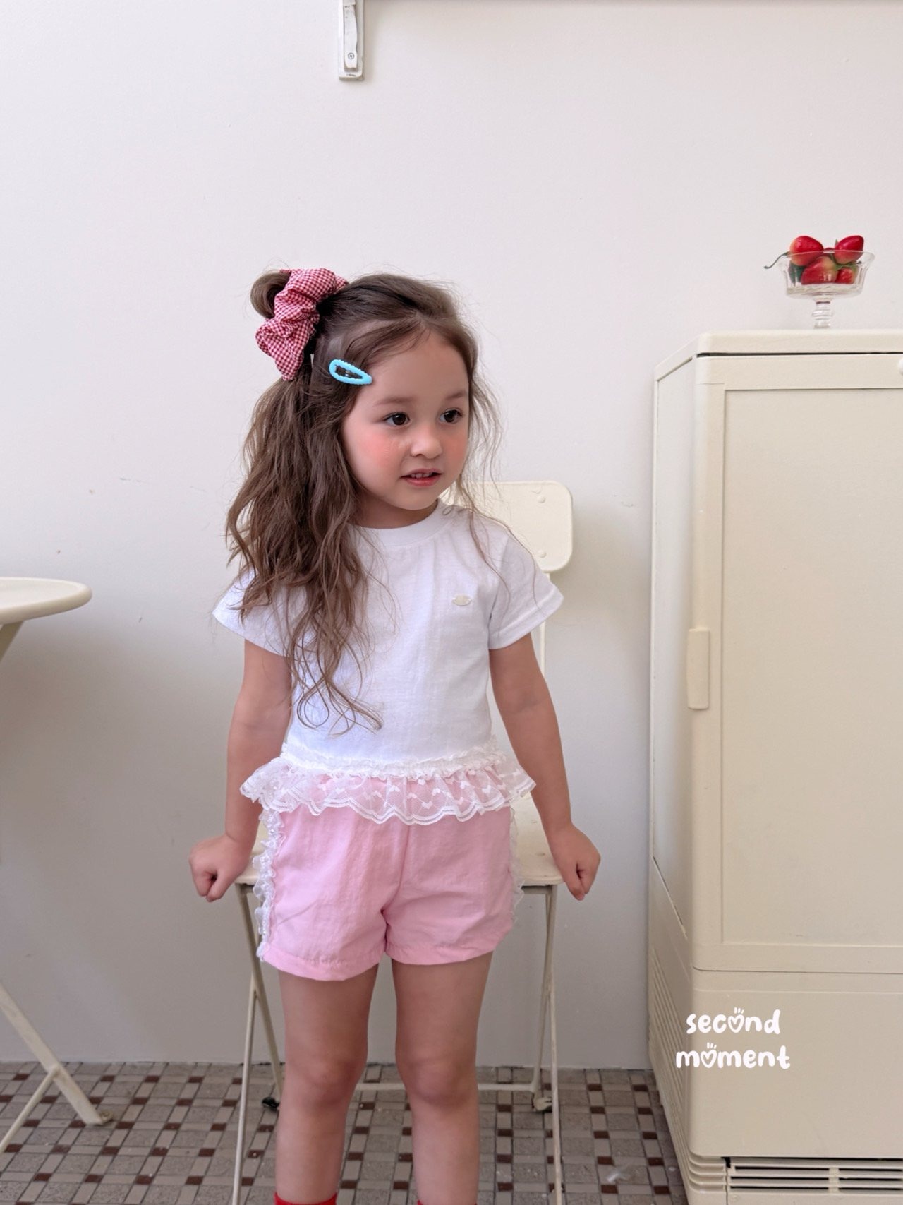 [second moment] Sherbet Pearl Shorts (JS/JM/JL) / [세컨드모먼트] 샤베트진주반바지 (JS/JM/JL)
