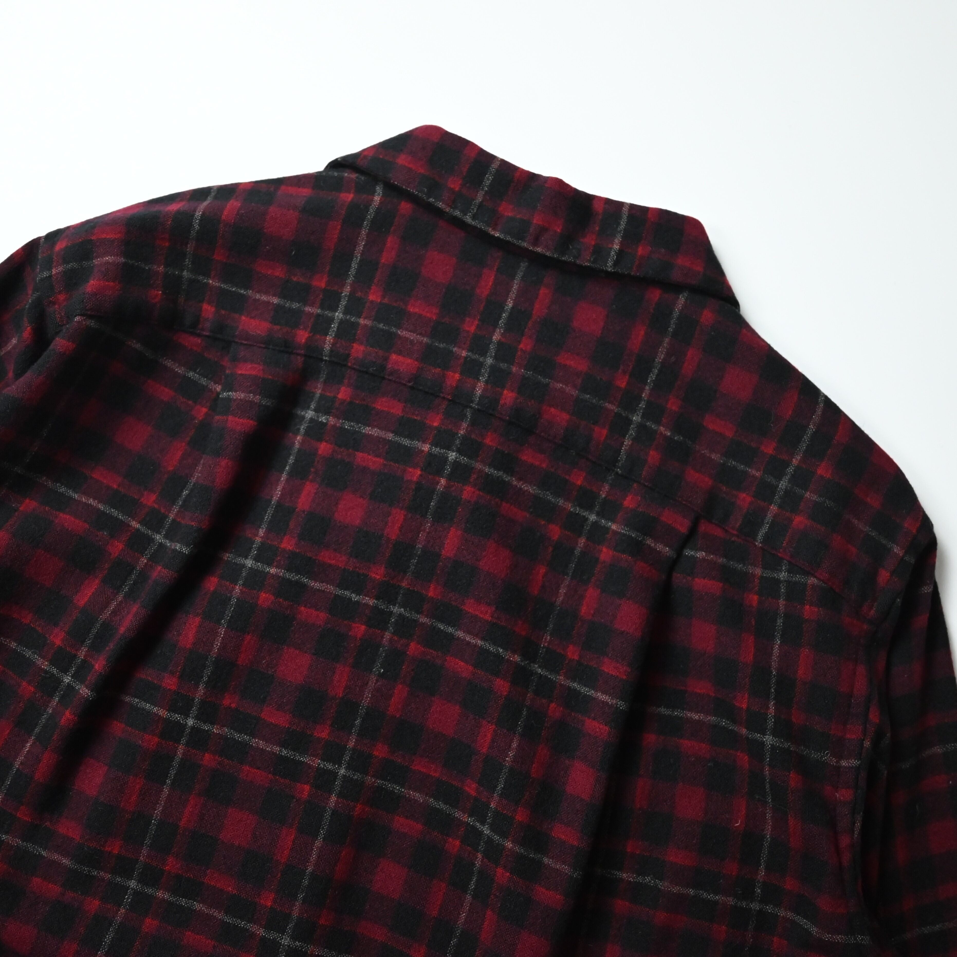 50's PENDLETON Wool Check board Shirt made in USA sizeL | GANKO