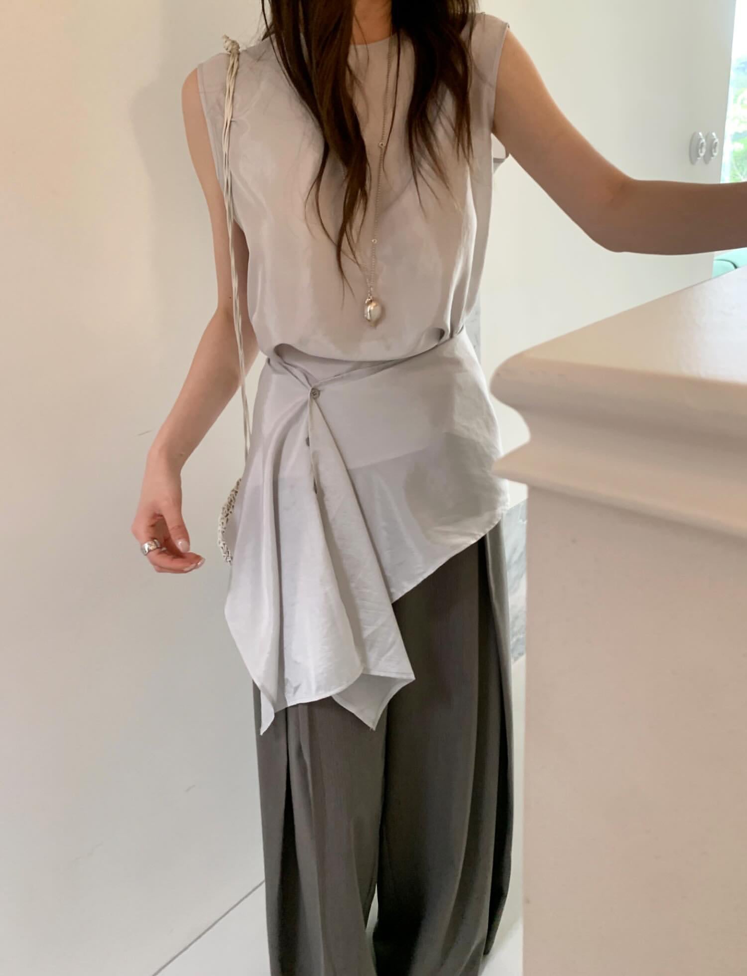 (即納)poster / Kiel Wrap Blouse / mint