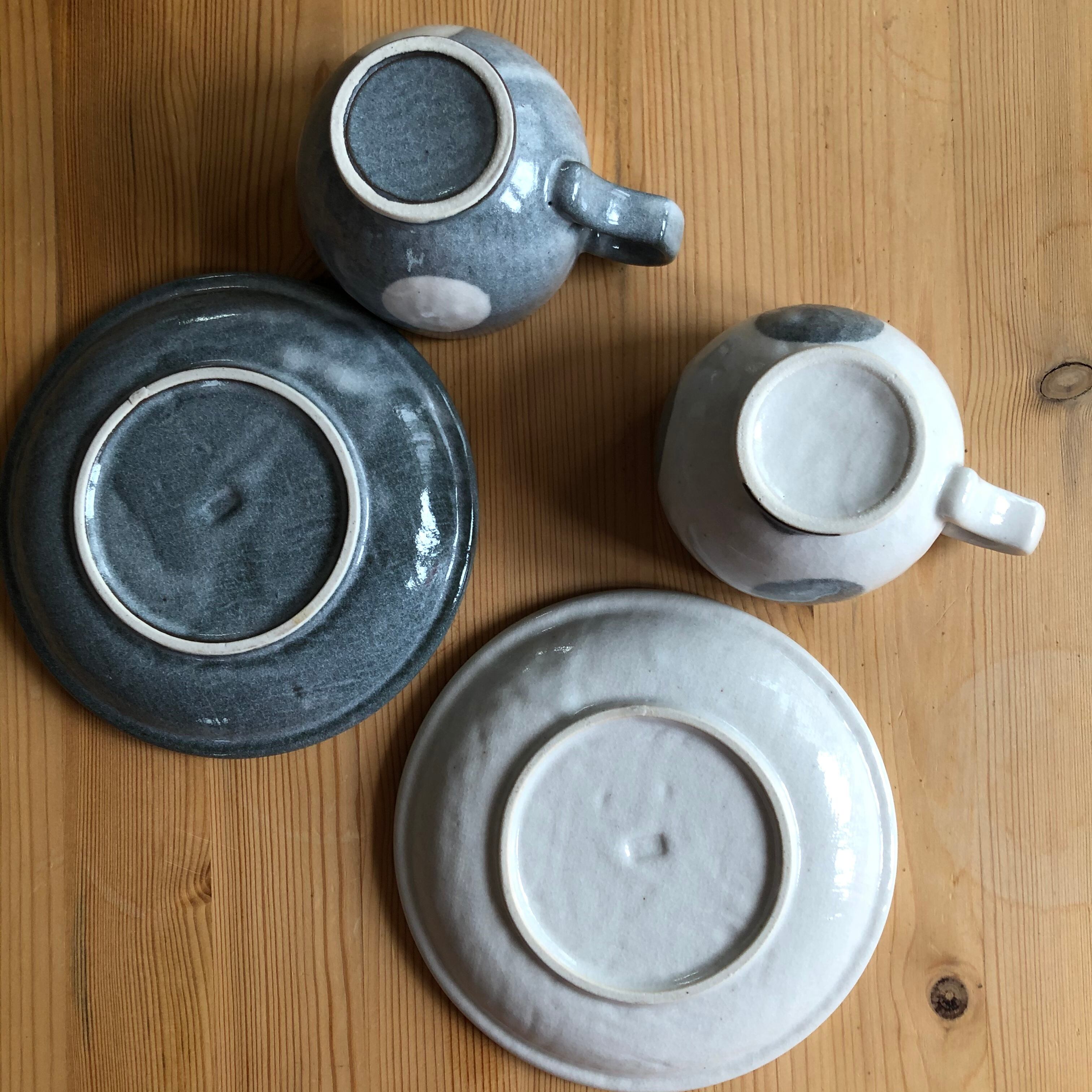 水玉　コーヒーカップ＆ソーサー「白」