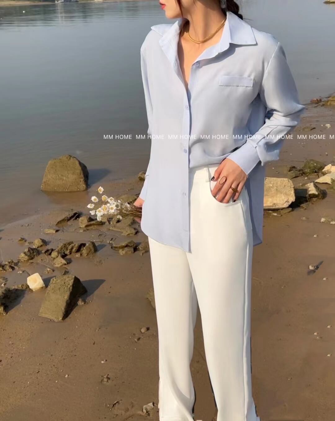 オープンカラーブラウス　AJ42441-906