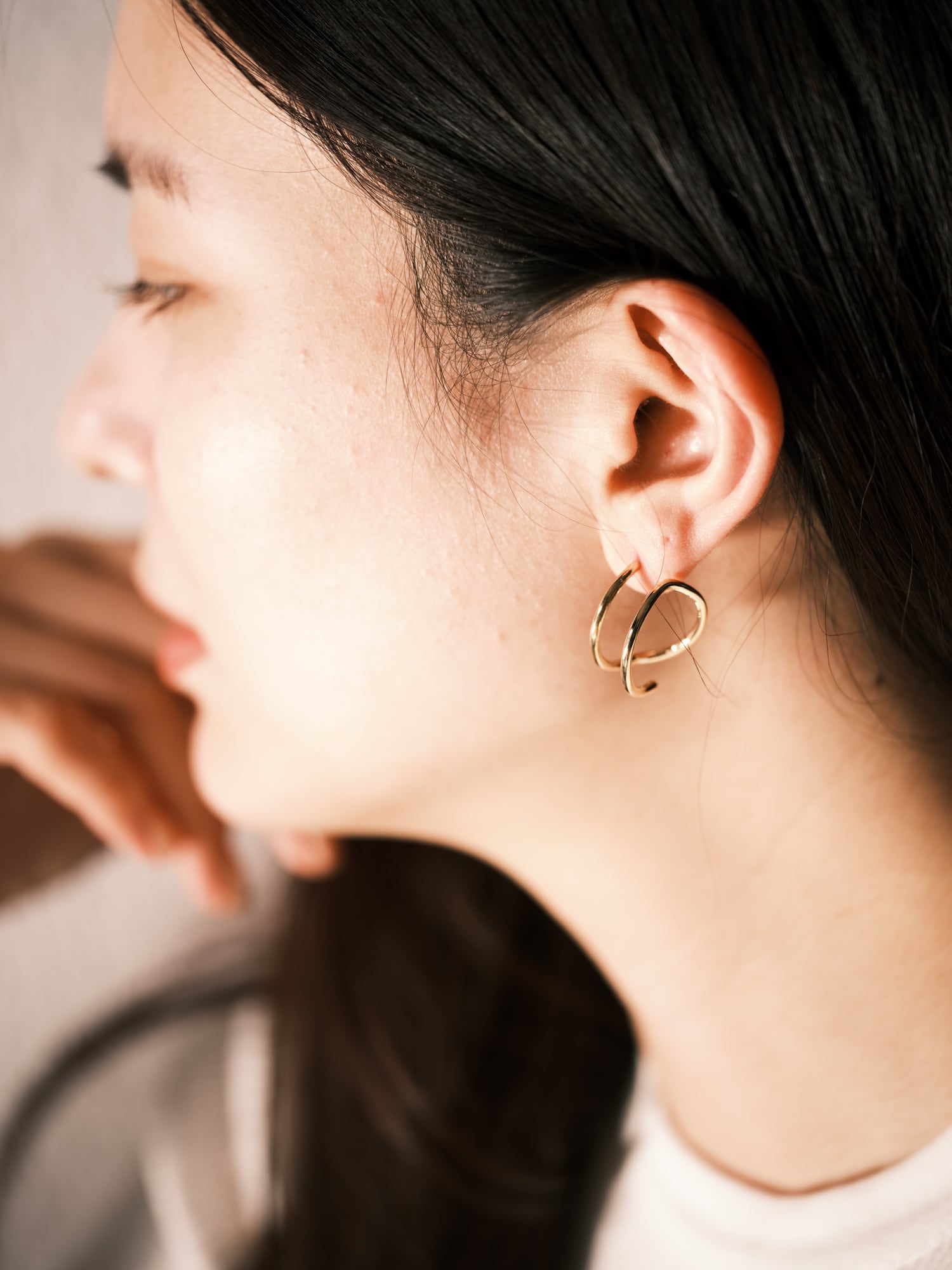 【NOUE】ピアス(片耳、左耳用) gold ringing M(左耳用)(CAAC-P008-2) | NOMG