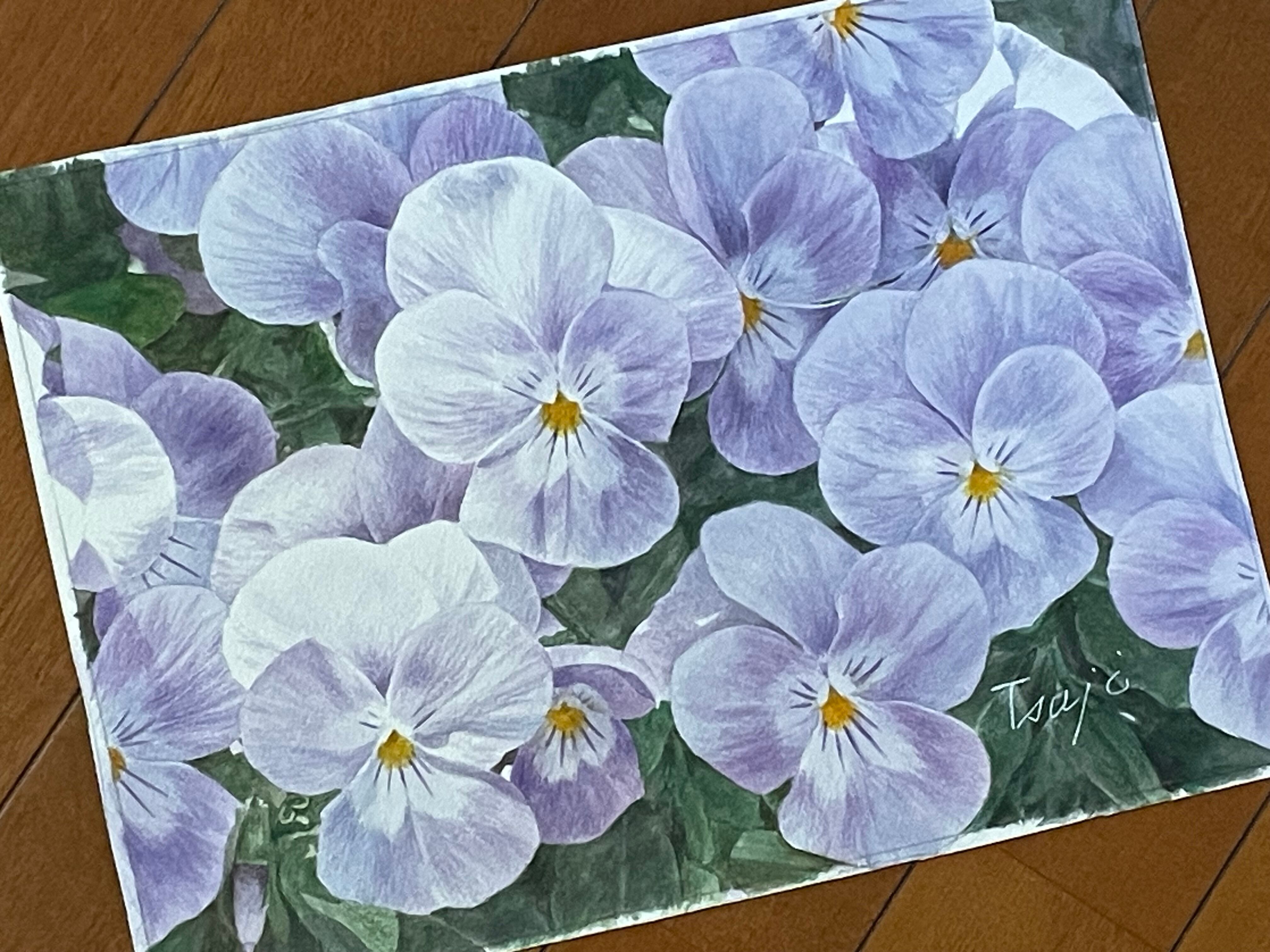 透明水彩画原画、可愛いパンジーB m22304499259_1.jpg?1671010367