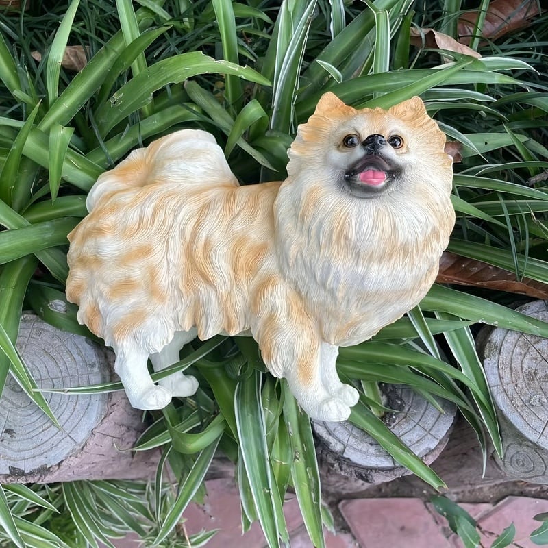 ガーデン オーナメント ポメラニアン 置物 オブジェ おしゃれ