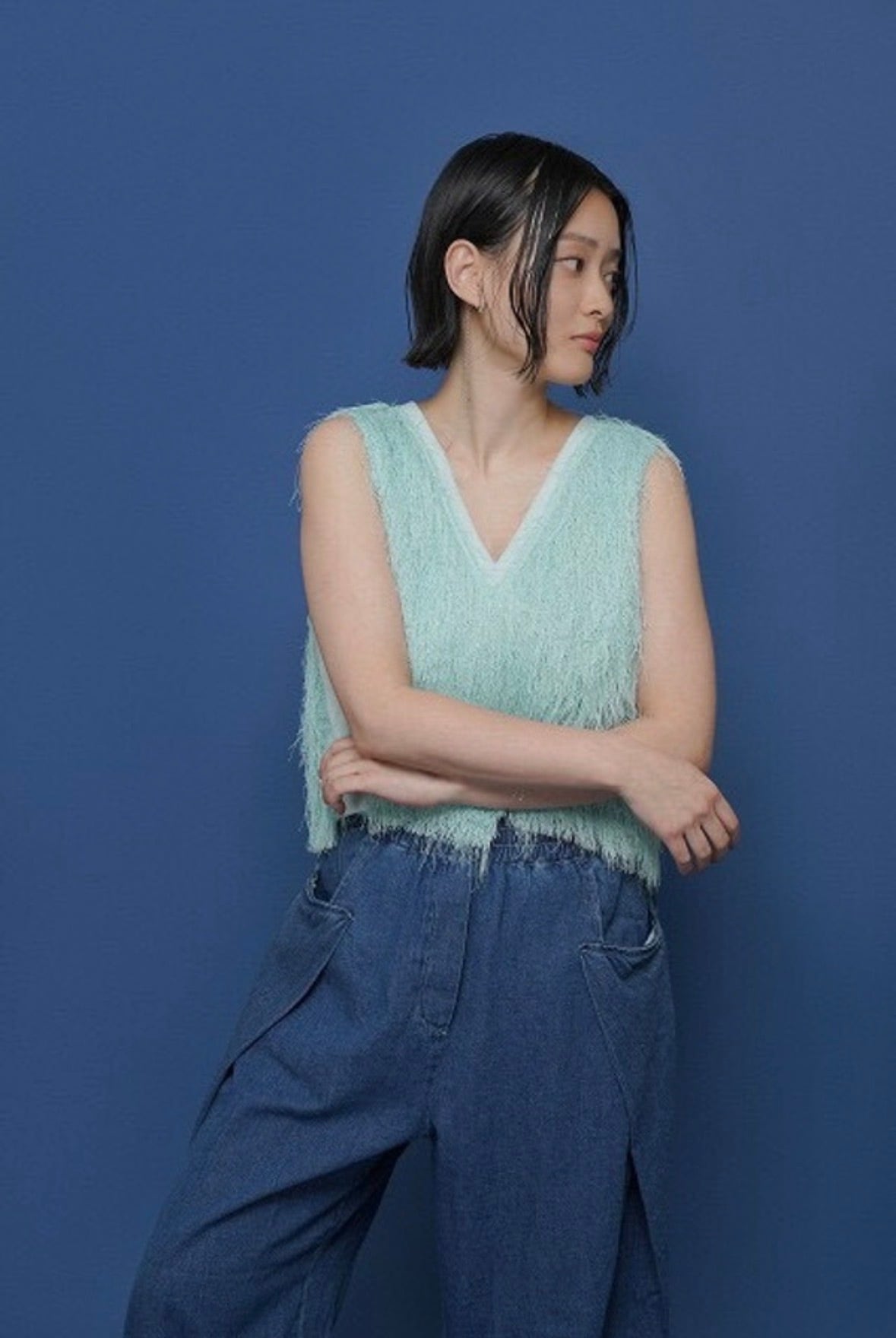 CYAN TOKYO 】オーバータックリネンデニムワイド | valance 福井