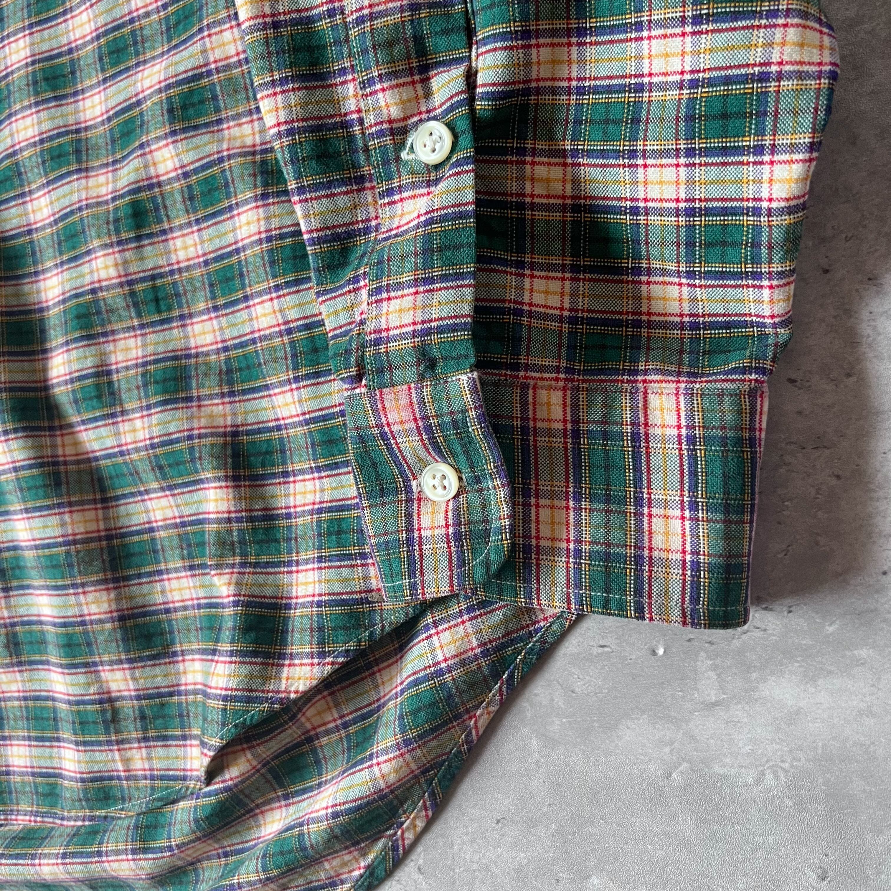 90s “Ralph Lauren” BIG SHIRT green check pattern B.D. shirt 90年代 ...