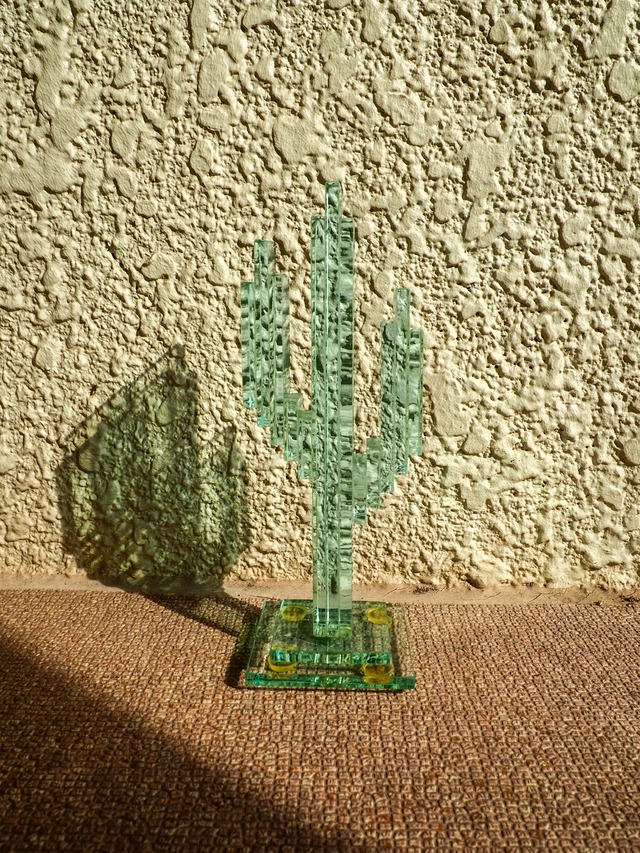 1992 Glass Art Cactus Object Made in USA