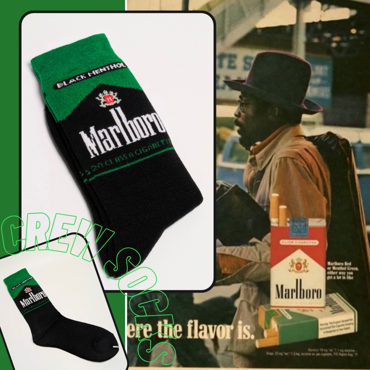 ♧【Marlboro / マールボロ 】マルボロ『 BLACK MENTHOL 』 crew socks