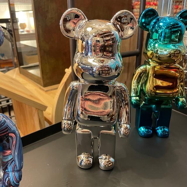 metalic silver bear / 置物 くま シルバー ベアー 動物 近未来