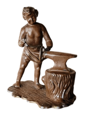 19世紀 フランス 王冠作りのクピドとオブジェ アンティーク