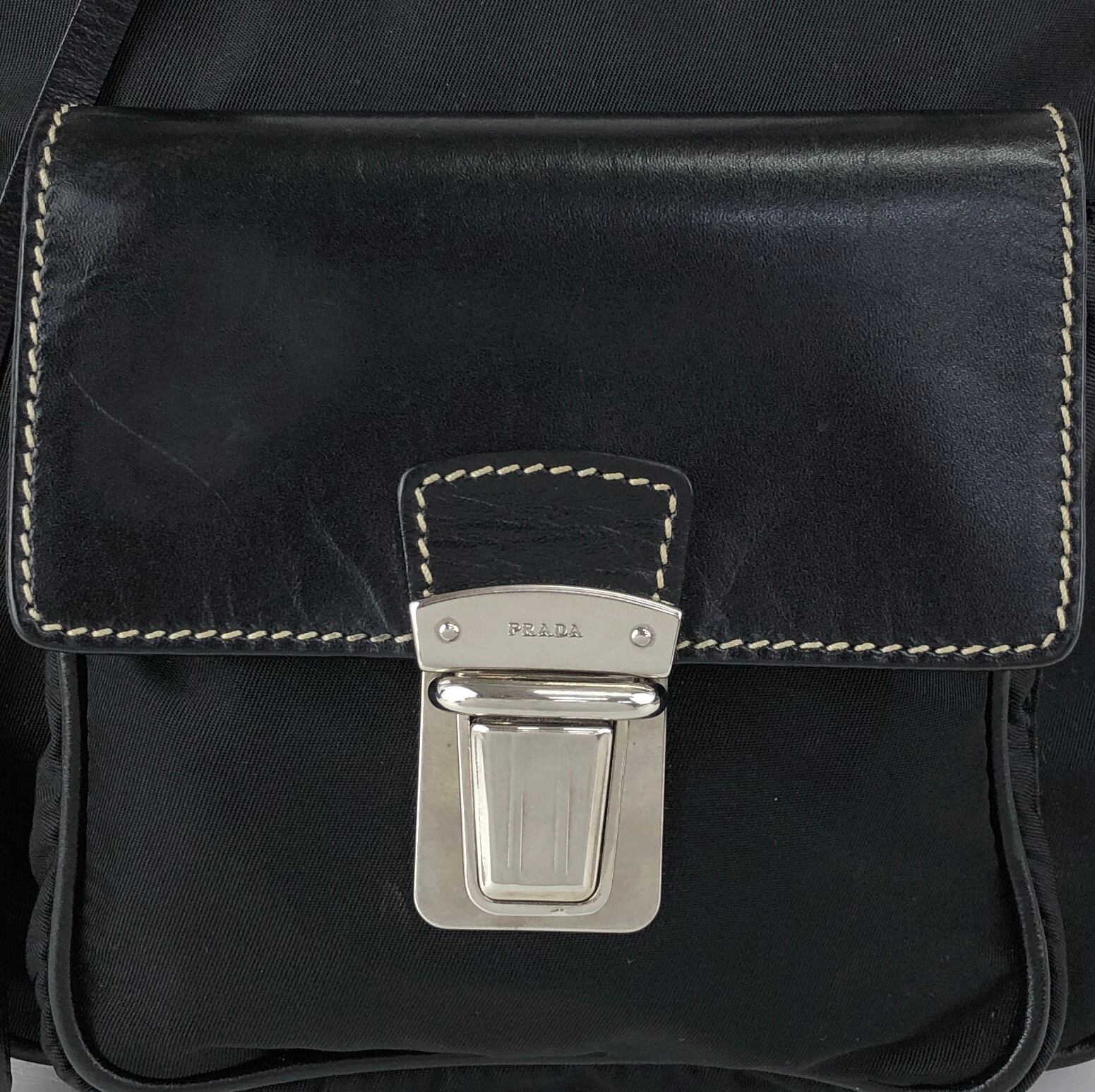 日本直送 名牌中古包 】PRADA プラダ ハンドバッグ ブラック