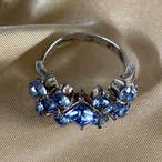 リング　水色ガラス　キラキラガラス　フリーサイズ　 12acci8-4