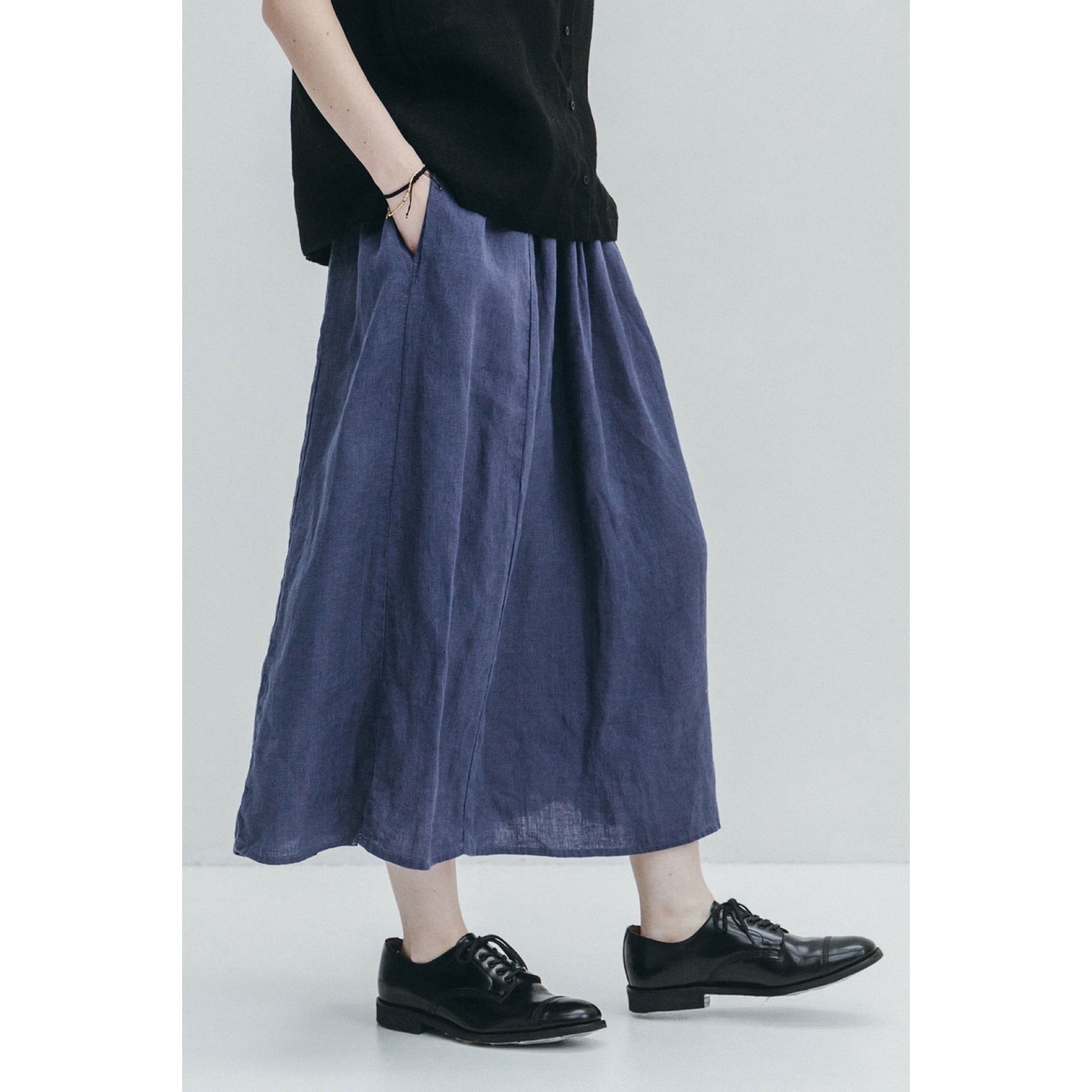 fog linen work │ベススカート(リネン100%・普通地)col.フュメ