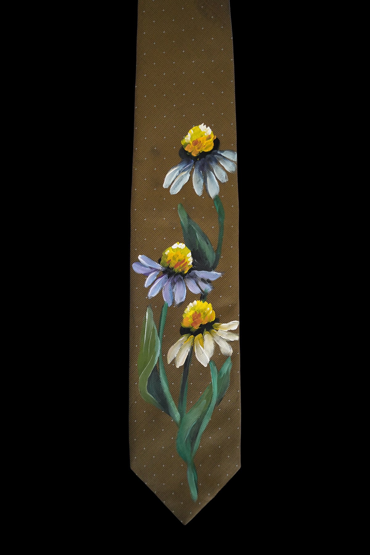 tolight ネクタイ hand painted tie brown echinecea | TOLIGHT