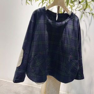 チェック柄ワイドシルエット ショート丈シャツ2col H 26452
