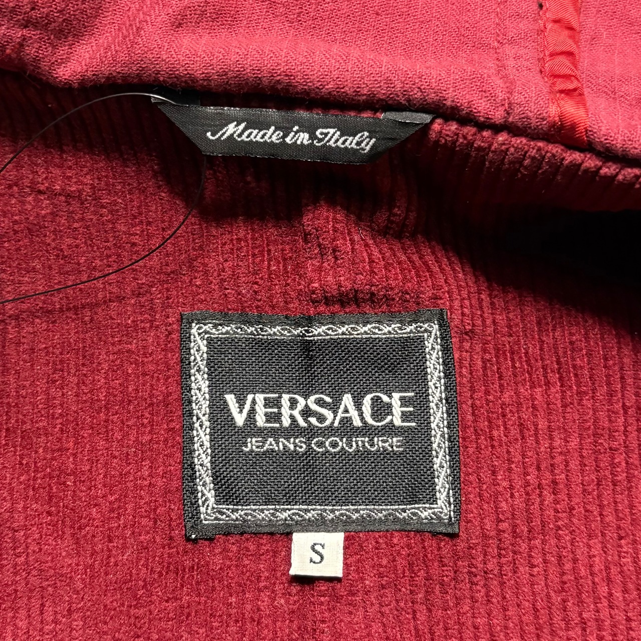 vintage VERSACE JEANS COUTURE red corduroy duffle coat