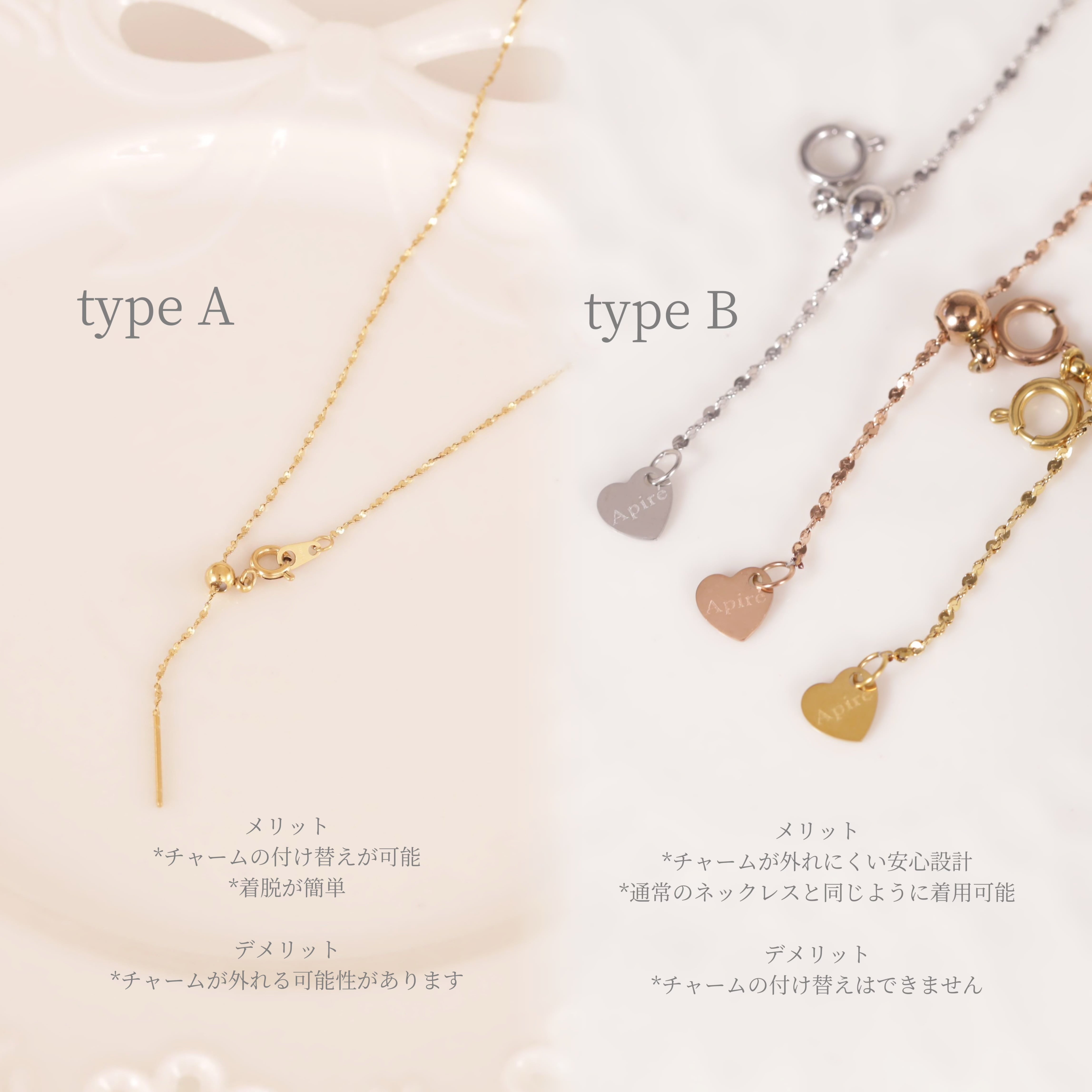 316L heart tag necklace（zirconia stone ver.） | apire