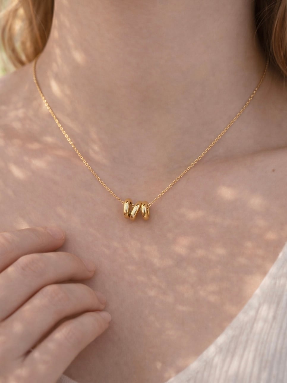 triple line necklace【金属アレルギー対応】