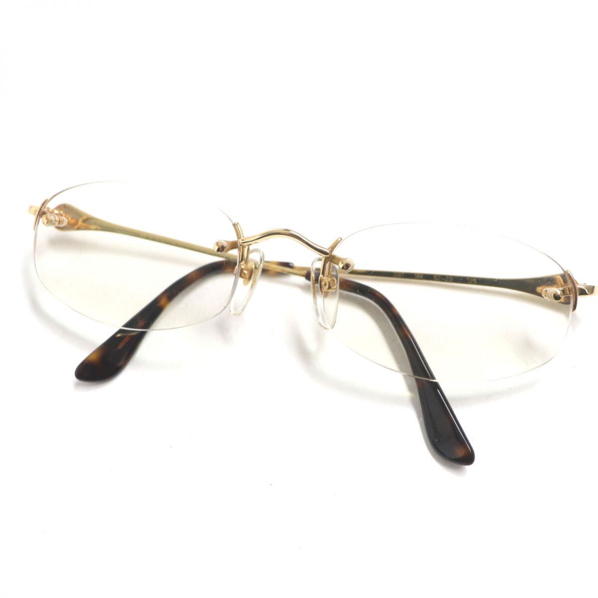 極美品ブルガリサングラス鼈甲ゴールドフレームブラウンレンズ