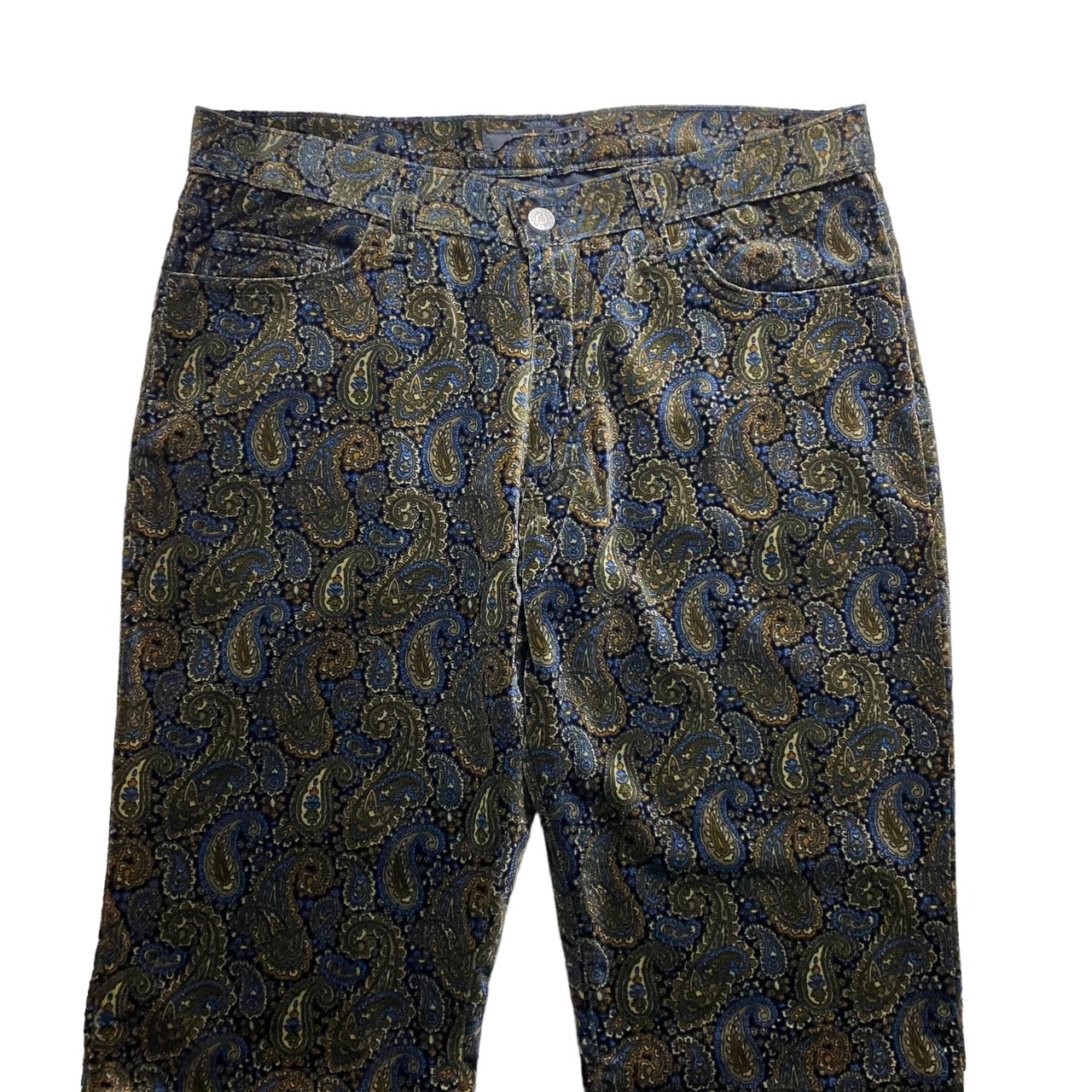 Made in Italy paisley pattern velvet pants
