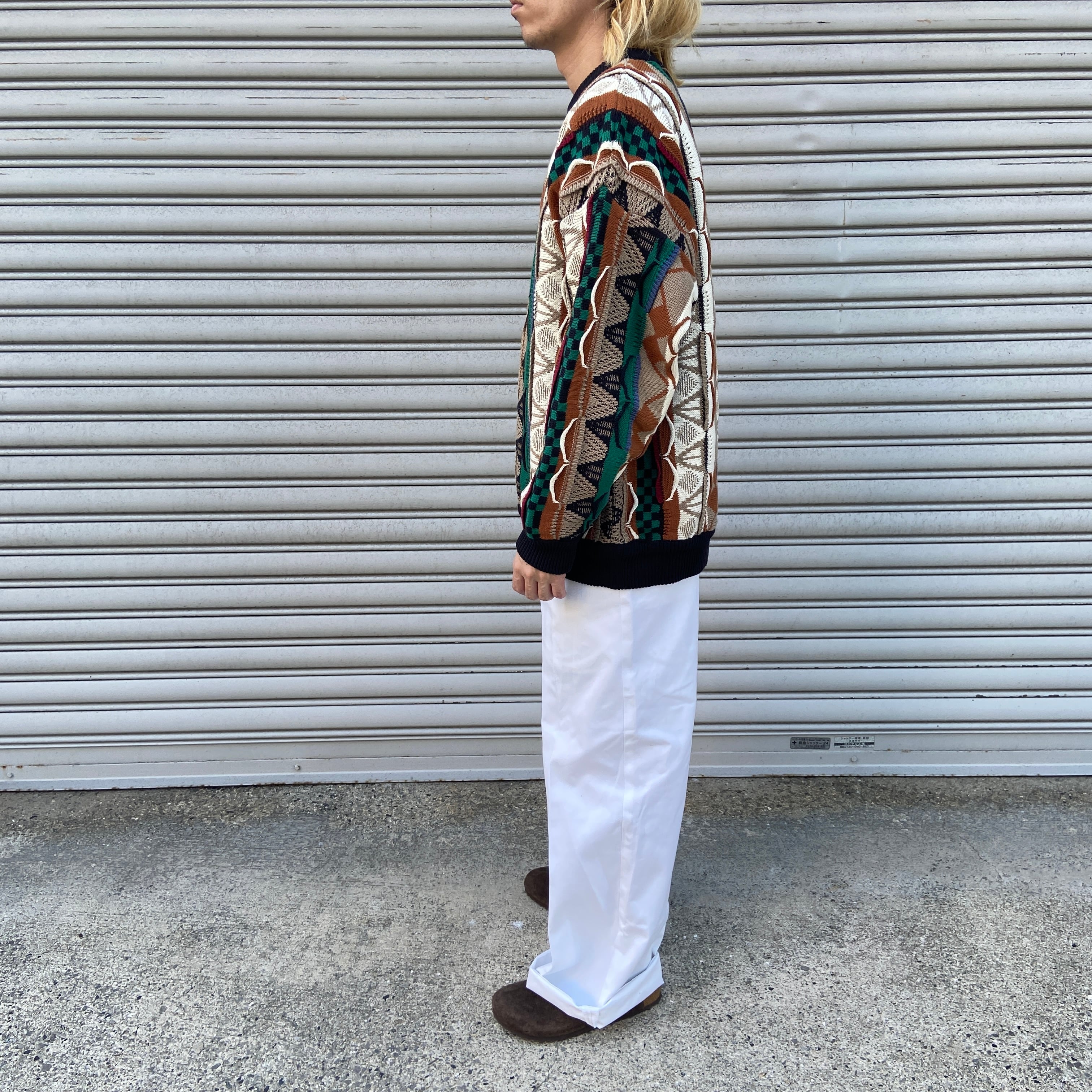 COTTON TRADERS 3DニットCOOGI風 90s 総柄 サイズXL COTTON TRADERS 3DニットCOOGI風 90s 総柄 サイズXL COTTON TRADERS 3D