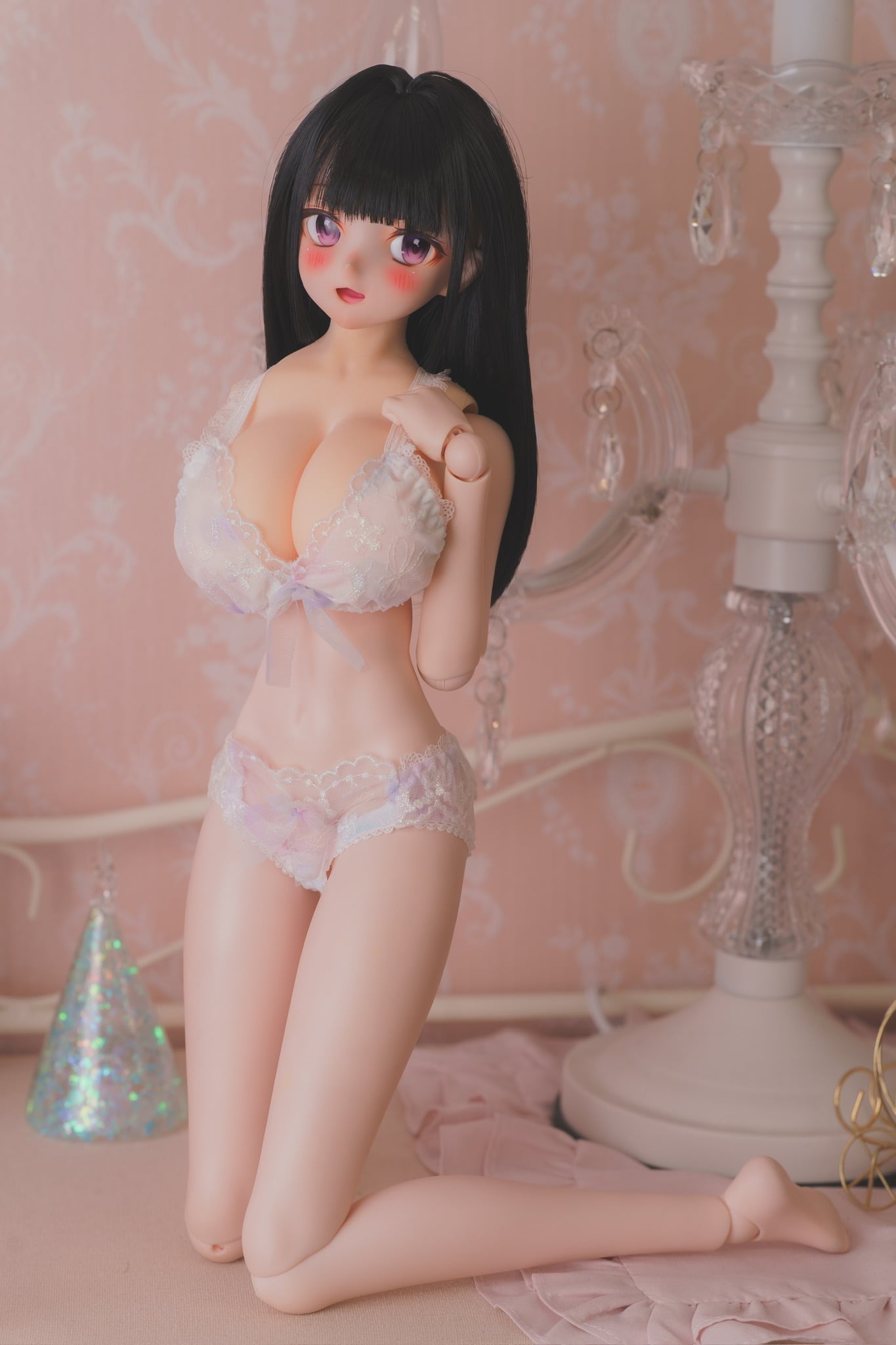 【DD(SS～L胸)】オーロラホワイトレース下着