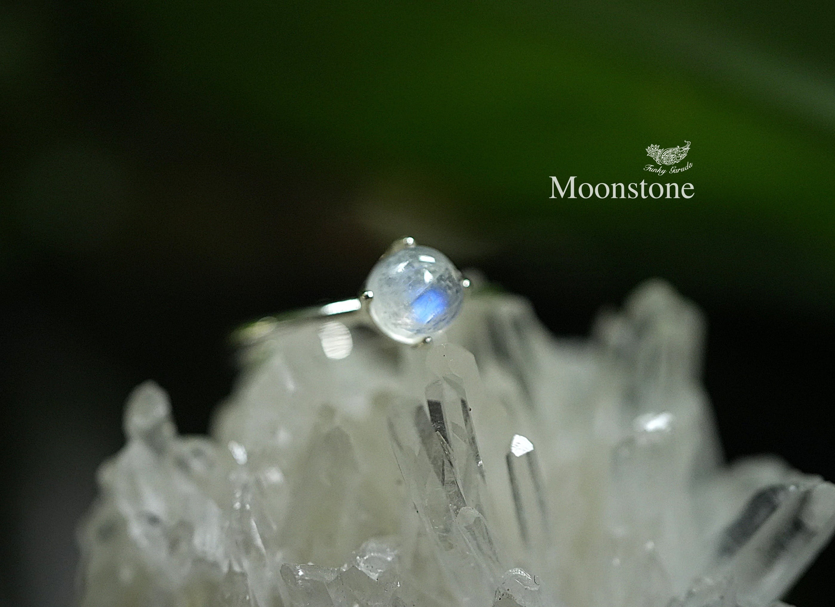 ぷっくりブルー★ムーンストーン シルバーリング1425