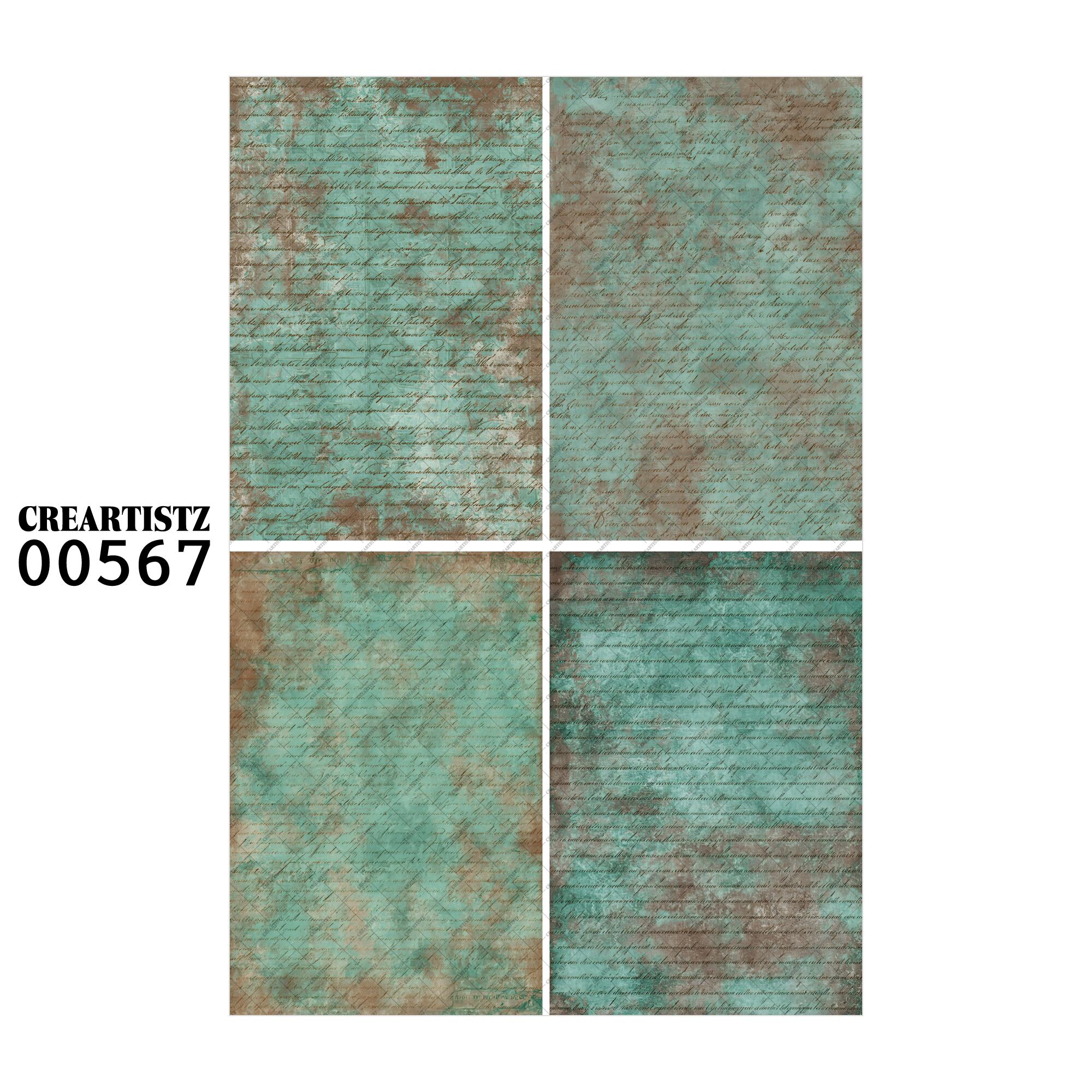 00567 背景 コラージュ素材 オリジナル 12枚セット (4種類×3枚) ペーパー/ステッカー CREARTISTZ