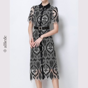 レースシャツデザインワンピース　A3589