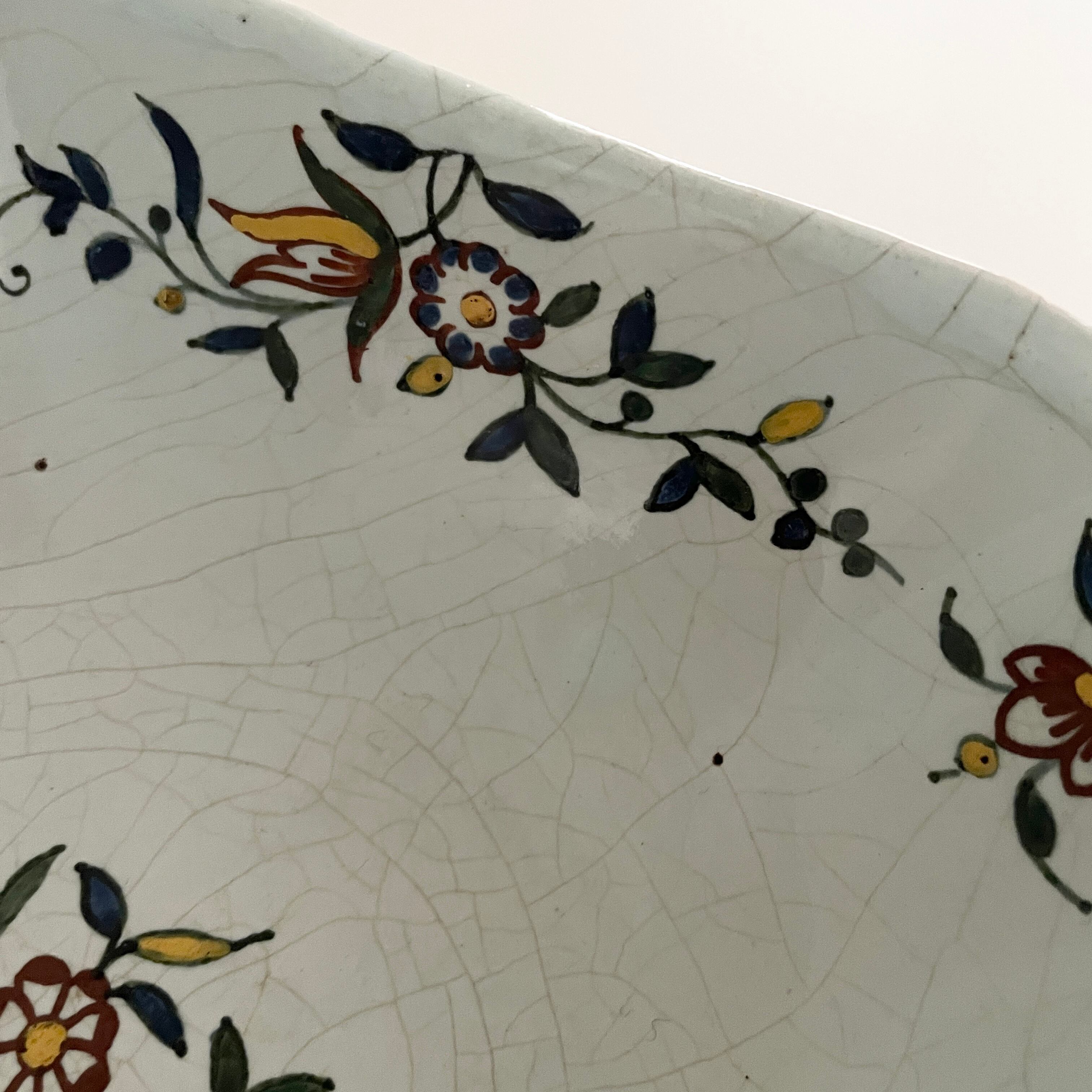 Polychrome Flower Painted Bowl /ファイアンス焼きの花柄ボウル
