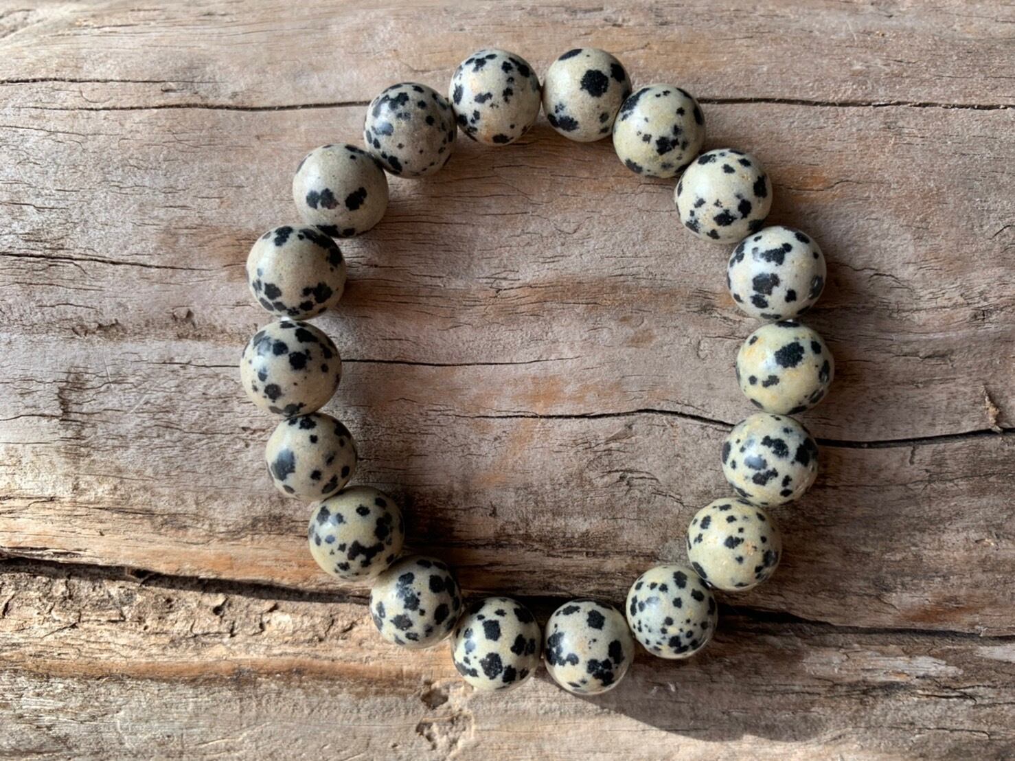 自由の石 ダルメシアンジャスパー 12ミリ玉 15センチ | Amour 贈