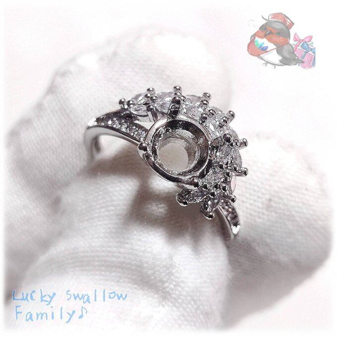 ◇ 8mm 空枠 フリーサイズ リング ラウンド 単品 1個 指輪 No.6616