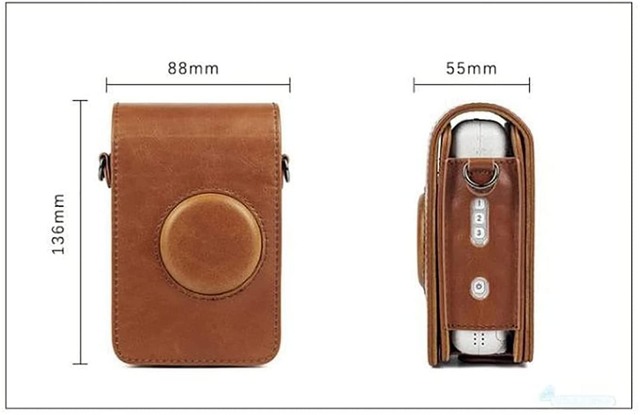 富士FUJIFILM instax mini LiPlay インスタントカメラ専用ケース 保護カバー カメラケース 全面保護 PUレザー 傷つけ防止 ショルダーストラップ付き 携帯便利 (白)